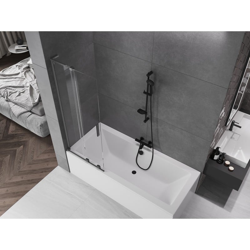 Mexen Velar L shower screen 2-wing sliding 70 x 150 cm, transparent, gun gray brushed - 896-070-003-01-66