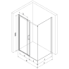 Mexen Omega extendable shower cubicle 100 x 90 cm, Transparent, Black - 825-100-090-70-00