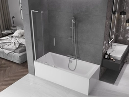 Mexen Velar L 2-wing Sliding Bath Screen 80 x 150 cm, Transparent, Chrome - 896-080-003-01-01