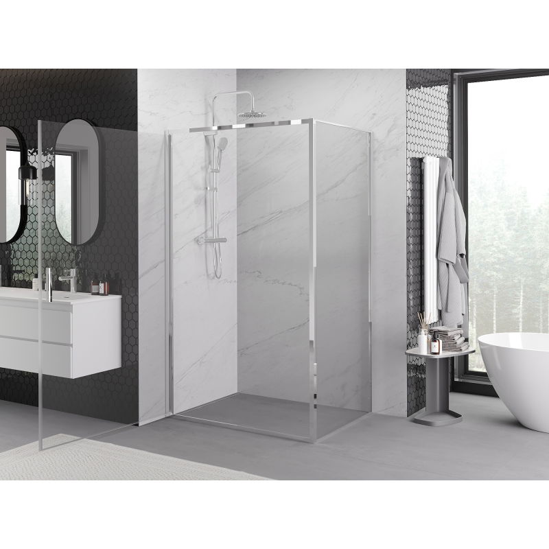 Mexen Exo hinged shower enclosure 100 x 110 cm, transparent, chrome - 817-100-110-01-00