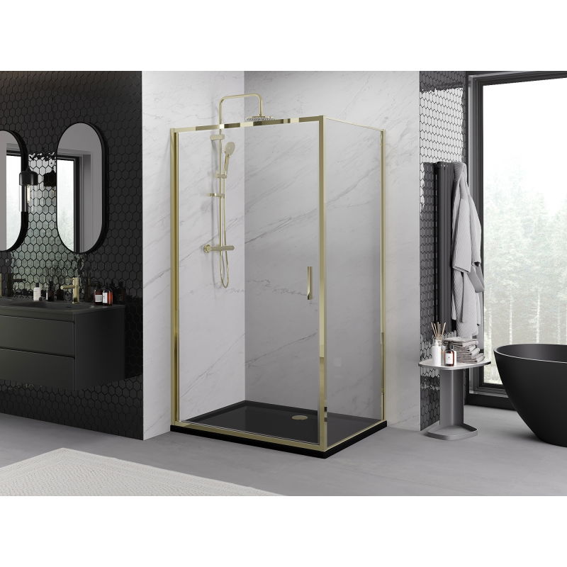 Mexen Exo swing shower enclosure 95 x 110 cm, transparent, gold - 817-095-110-50-00