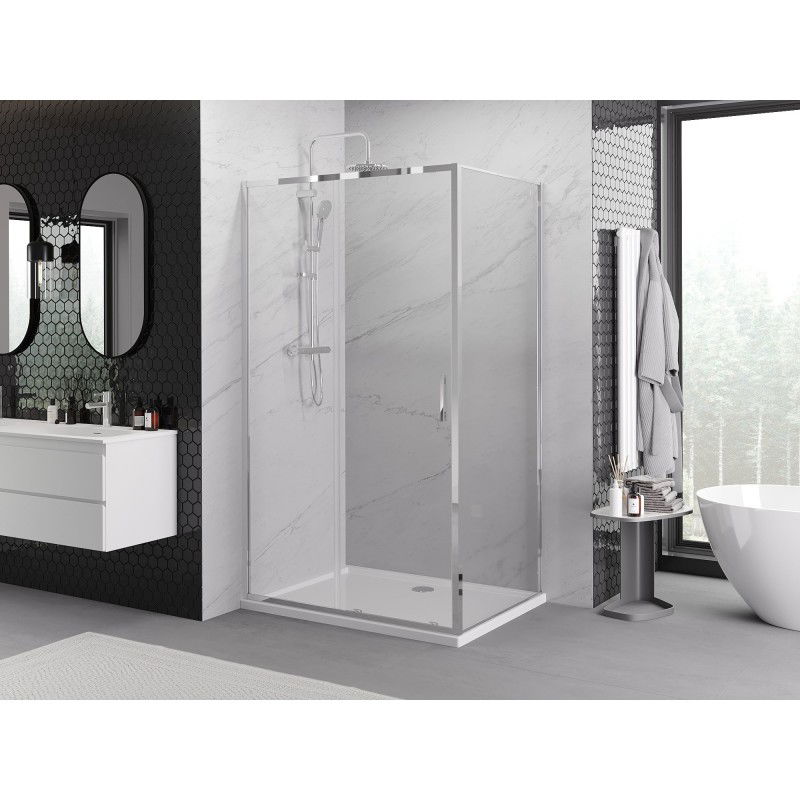 Mexen Exo sliding shower cabin 100 x 70 cm, transparent, chrome - 8151-100-070-01-00