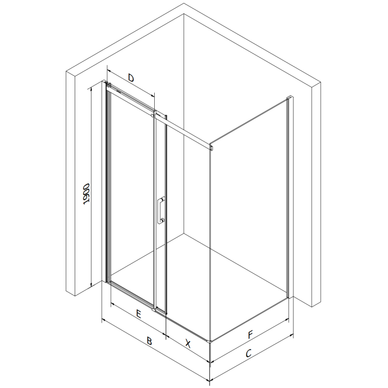 Mexen Omega sliding shower cabin 110 x 90 cm, graphite, chrome + Flat tray, white - 825-110-090-01-40-4010