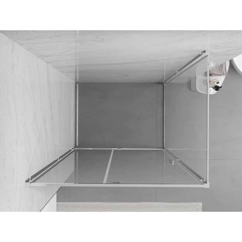 Mexen Exo-R swing shower cabin 125 x 110 cm, transparent, chrome - 819-125-110-01-00