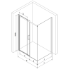 Mexen Omega sliding shower cabin 130 x 80 cm, transparent, black + Flat tray, white - 825-130-080-70-00-4010B