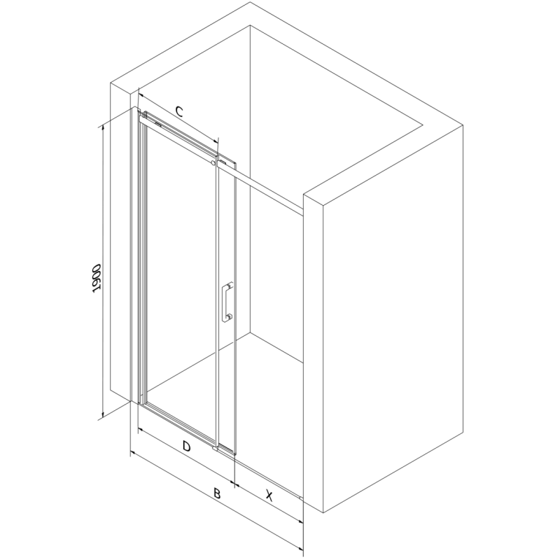 Mexen Omega 110 cm sliding shower door, transparent, chrome - 825-110-000-01-00