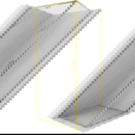 Mexen Exo hinged shower cabin 110 x 110 cm, transparent, gold - 819-110-110-50-00