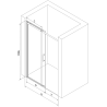 Mexen Omega 130 cm sliding shower door, transparent, gold - 825-130-000-50-00