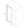 Mexen Omega sliding shower door 130 cm, Graphite, Chrome - 825-130-000-01-40