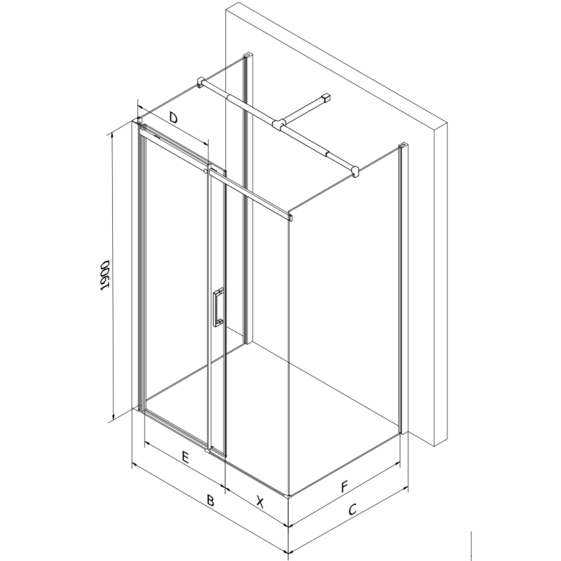 Mexen Omega-3S 3-sided sliding shower cabin, 110 x 90 cm, transparent, chrome - 825-110-090-01-00-3S