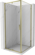 Mexen Exo-R swing shower cabin 120 x 120 cm, transparent, gold - 819-120-120-50-00