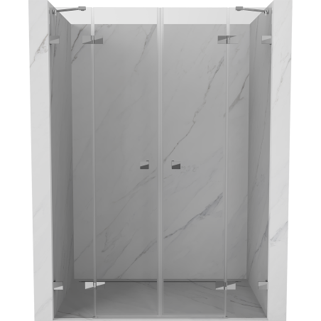 Mexen Lunar Duo 140 cm Hinged Shower Doors, Transparent, Chrome - 834D-140-000-01-00