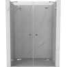Mexen Lunar Duo 140 cm Hinged Shower Doors, Transparent, Chrome - 834D-140-000-01-00