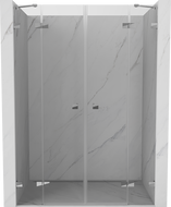 Mexen Lunar Duo 140 cm Hinged Shower Doors, Transparent, Chrome - 834D-140-000-01-00