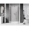 Mexen Lunar Duo 140 cm Hinged Shower Doors, Transparent, Chrome - 834D-140-000-01-00