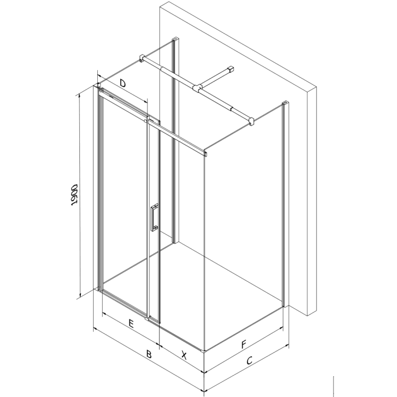 Mexen Omega-3S 3-wall shower enclosure, sliding 100x80 cm, transparent, chrome + Flat shower tray - 825-100-080-01-00-3s-4070