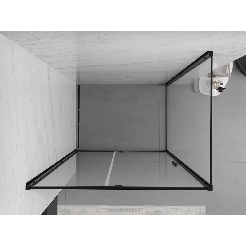 Mexen Exo-R pivot shower cabin 125 x 110 cm, transparent, black - 819-125-110-70-00