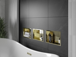 Mexen X-Wall-R shower niche with flange 30 x 20 cm, Gold - 1950302010