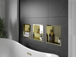 Mexen X-Wall-R shower niche with flange 30 x 30 cm, Gold - 1950303010