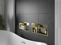 Mexen X-Wall-R shower niche with flange 45 x 20 cm, Gold - 1950452010