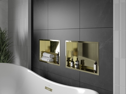 Mexen X-Wall-R shower niche with flange 45 x 30 cm, Gold - 1950453010