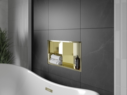 Mexen X-Wall-R shower niche with flange and shelf 60 x 30 cm, Gold - 1950603010S