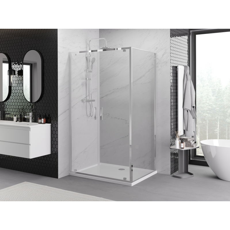 Mexen Exo hinged shower cabin 120 x 80 cm, transparent, chrome - 8182-120-080-01-00
