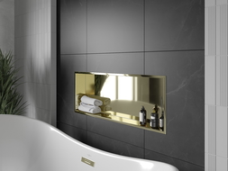 Mexen X-Wall-R shower niche with flange 90 x 30 cm, Gold - 1950903010