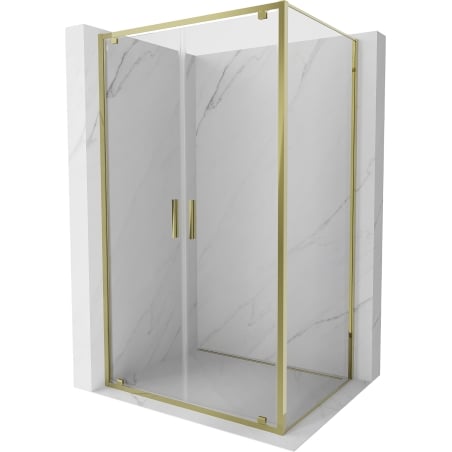 Mexen Exo pivot shower cabin 80 x 110 cm, transparent, gold - 8182-080-110-50-00