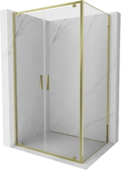 Mexen Exo-BR Duo hinged shower enclosure 100 x 110 cm, transparent, gold - 8182-100-110-50-00