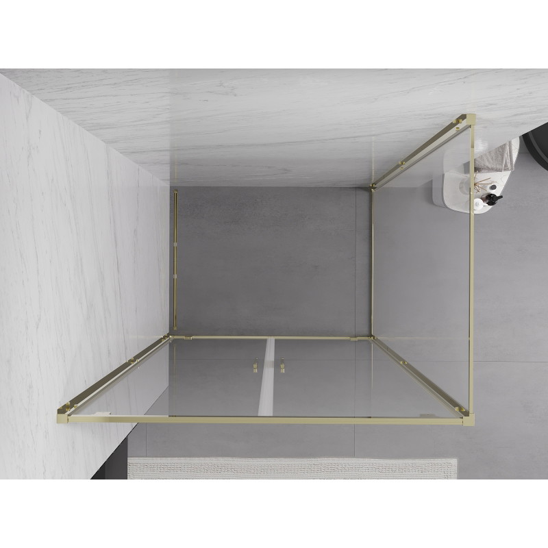 Mexen Exo-BR Duo swing shower cabin 80 x 120 cm, transparent, gold - 8182-080-120-50-00