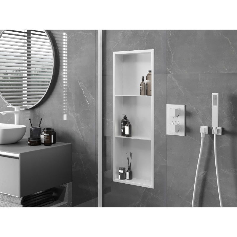 Mexen X-Wall-R recessed shelf with flange and shelf 90 x 30 cm, white - 1920903010S
