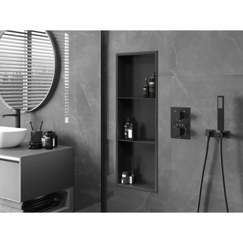 Mexen X-Wall-R recessed shelf with frame and shelf 90 x 30 cm, black - 1970903010S