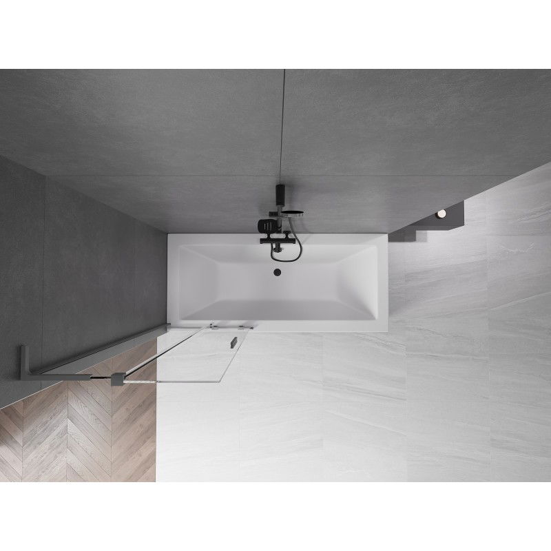 Mexen Velar L 2-panel sliding shower screen 75 x 150 cm, transparent, gun metal - 896-075-003-01-95