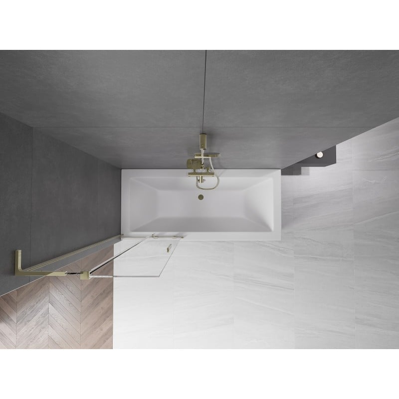 Mexen Velar L 2-Panel Sliding Bath Screen 75 x 150 cm, Transparent, Gold - 896-075-003-01-50
