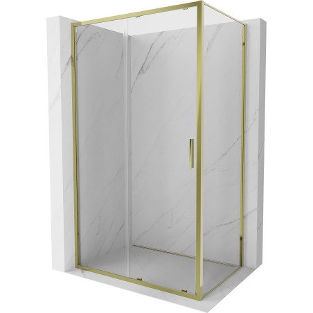 Mexen Exo-S sliding shower enclosure 200 x 80 cm, transparent, gold - 8151-200-080-50-00