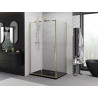 Mexen Exo-S sliding shower enclosure 140 x 110 cm, transparent, gold - 8151-140-110-50-00