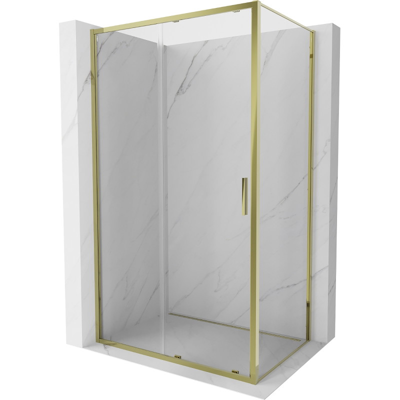 Mexen Exo-S sliding shower enclosure 140 x 110 cm, transparent, gold - 8151-140-110-50-00