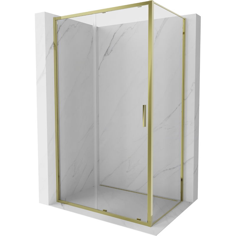 Mexen Exo sliding shower cabin 200 x 110 cm, transparent, gold - 8151-200-110-50-00