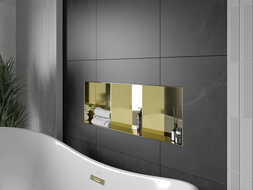Mexen X-Wall-NR recessed shelf with a flange and shelf 90 x 30 cm, Gold - 1951903010S