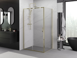 Mexen Exo-S sliding shower cabin 115 x 120 cm, transparent, gold - 8151-115-120-50-00
