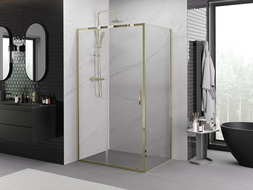 Mexen Exo sliding shower cabin 160 x 120 cm, transparent, gold - 8151-160-120-50-00