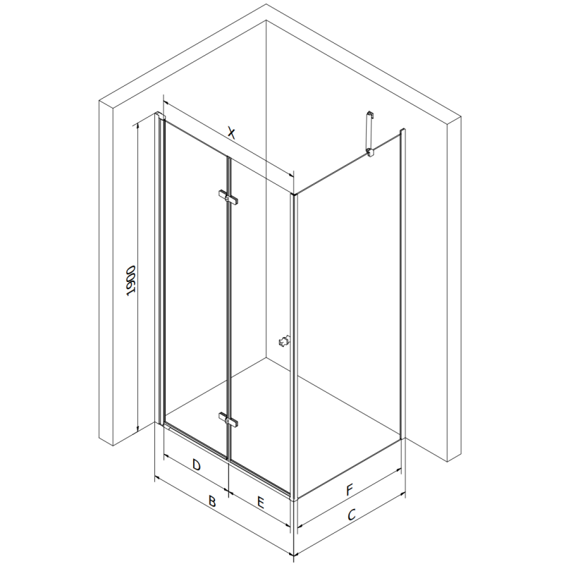 Mexen Lima Foldable Shower Cabin 85 x 100 cm, Transparent, Chrome - 856-085-100-01-00