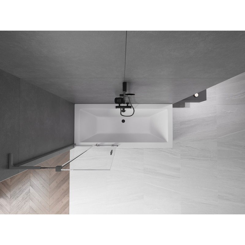 Mexen Velar L 2-panel sliding shower screen 85 x 150 cm, transparent, gun metal - 896-085-003-01-95