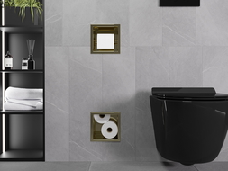 Mexen X-Wall-BP toilet paper holder with magazine, gold - 1954