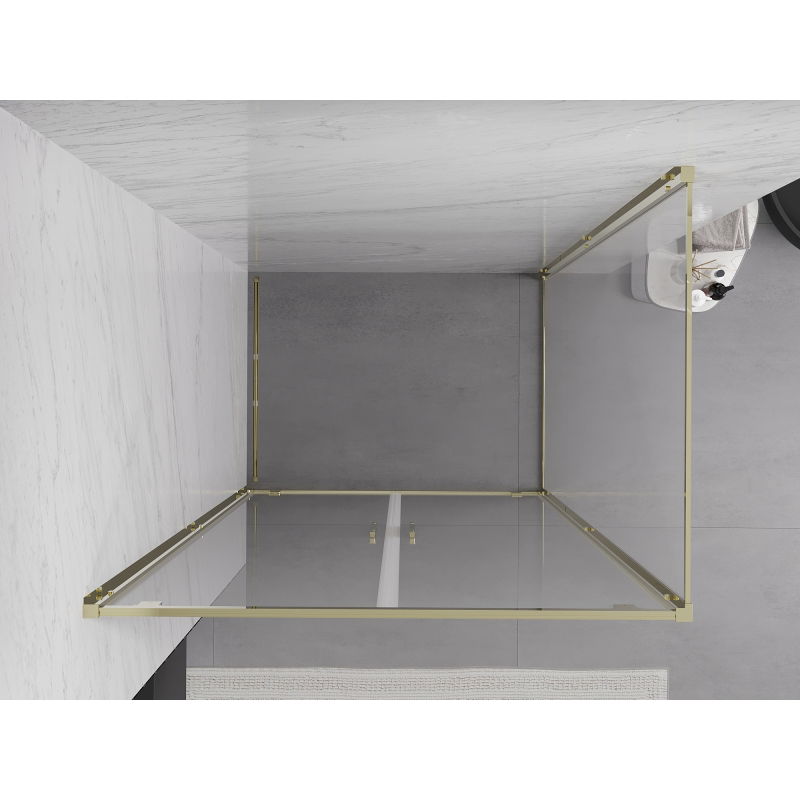 Mexen Exo swing shower cabin 120 x 100 cm, transparent, gold - 8182-120-100-50-00