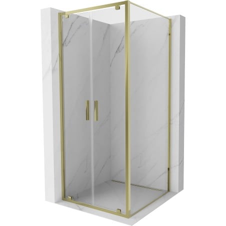 Mexen Exo hinged shower cabin 110 x 110 cm, transparent, gold - 8182-110-110-50-00