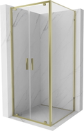 Mexen Exo-BR Duo framed shower cabin 110 x 110 cm, transparent, gold - 8182-110-110-50-00