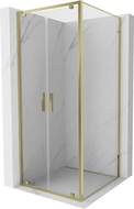 Mexen Exo hinged shower cabin 110 x 110 cm, transparent, gold - 8182-110-110-50-00