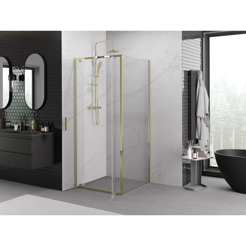 Mexen Exo-BR Duo framed shower cabin 110 x 110 cm, transparent, gold - 8182-110-110-50-00